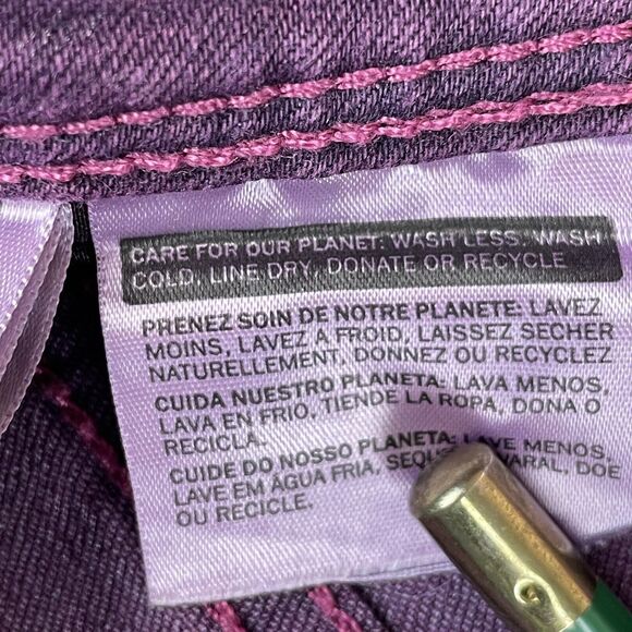 Levi's Legging Jeans Women’s 31 Purple Gold Glitter Mid-Rise Zip Closure - Picture 10 of 16